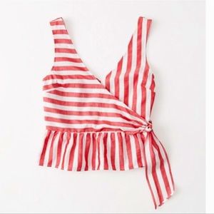 Abercrombie Stripe Top Small Front cross over tank